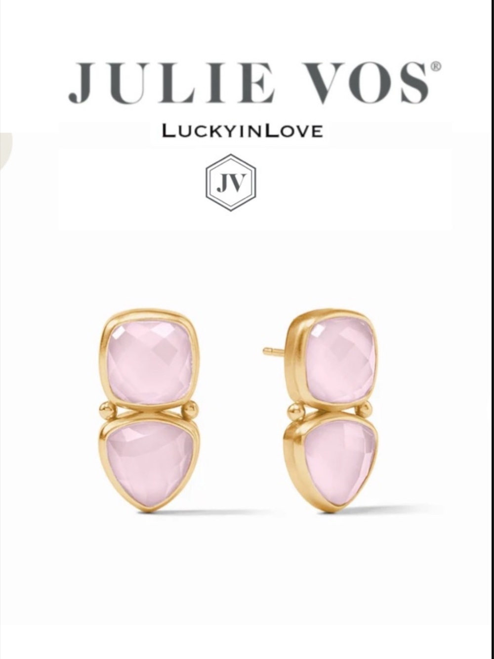 JULIE VOS • Aquitaine MIDI Earrings Iridescent Rose Vault